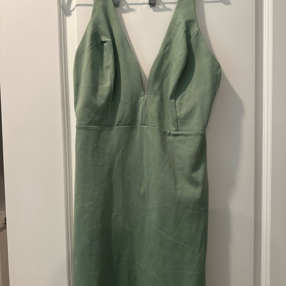 Lulu's Sage Green Backless Dress